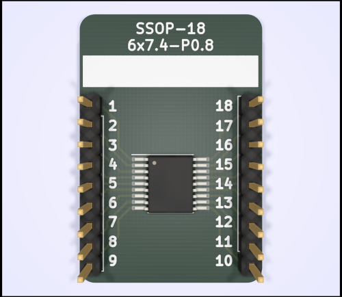 BRK-SSOP-18-6x7.4-P0.8 v1.1 KiCad 3D view