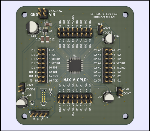 EV-MAX-V-E64 v1.0 KiCad 3D view