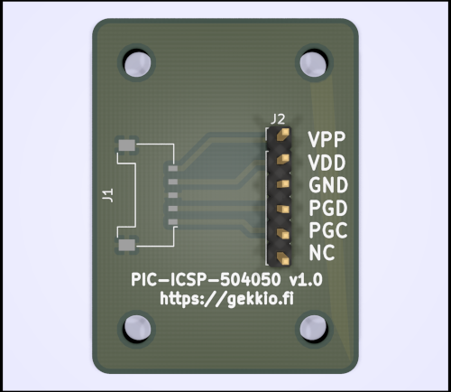 PIC-ICSP-504050 v1.0 KiCad 3D view