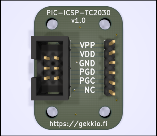 PIC-ICSP-TC2030 v1.0 KiCad 3D view