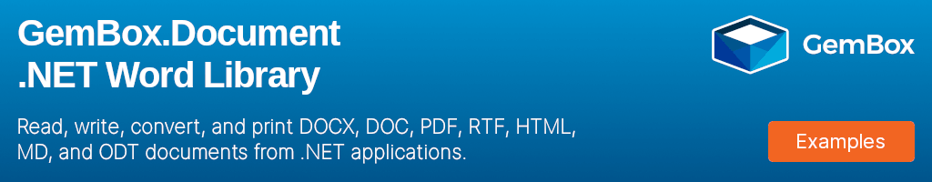 GemBox.Document .NET Word library