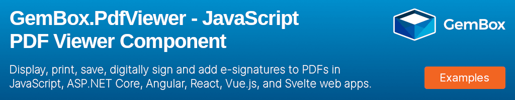 GemBox.PdfViewer JavaScript PDF Component library
