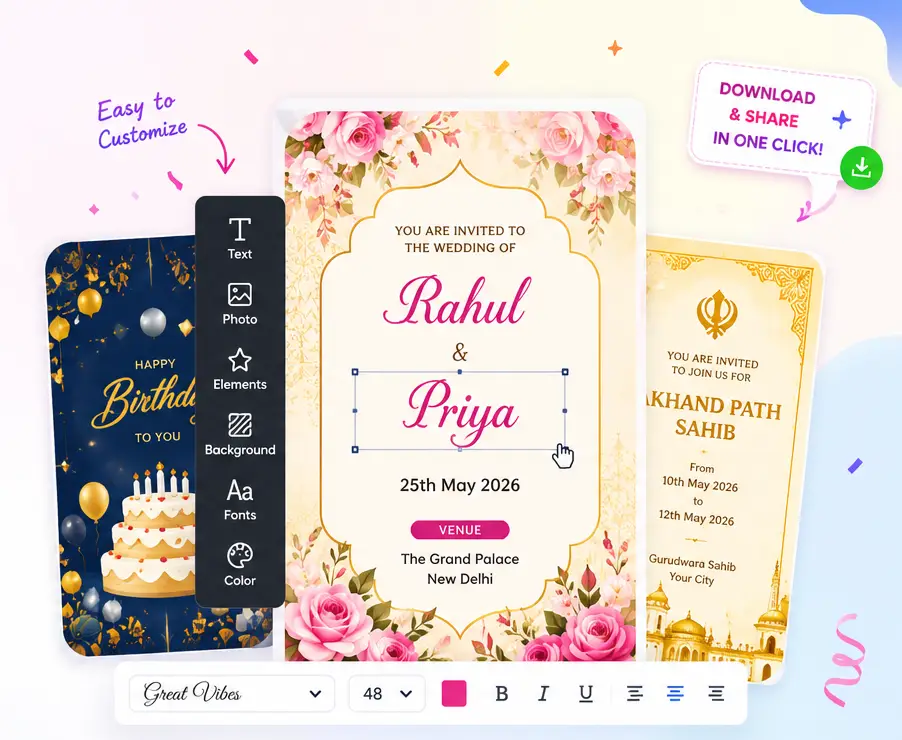 Invitation Card Editor Preview