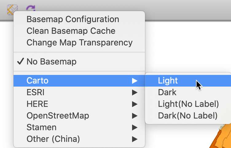 Map base layer options