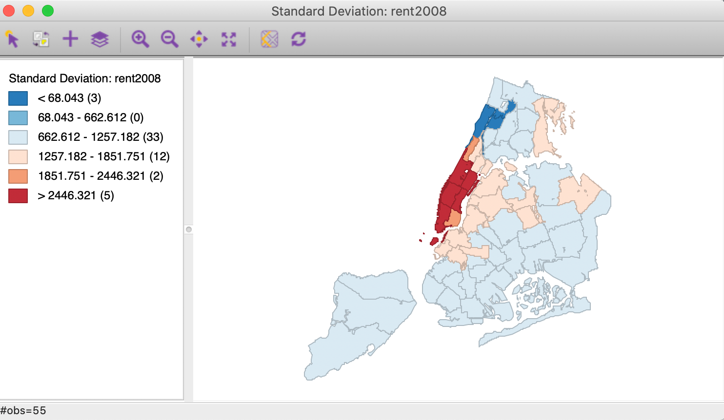 Standard deviation map