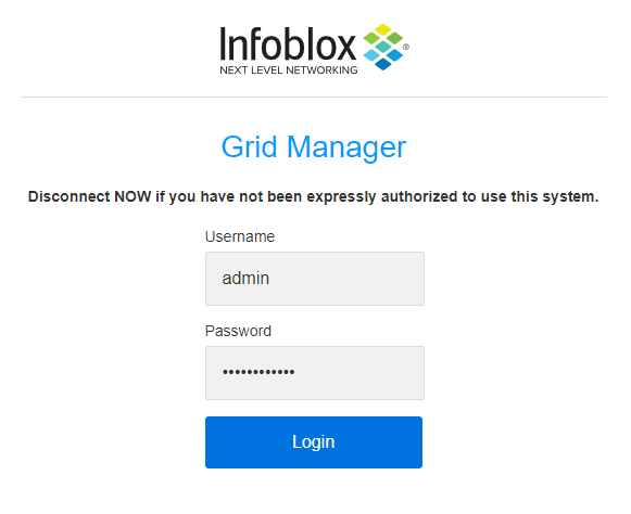 infoblox grid login