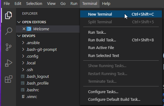 vscode new terminal