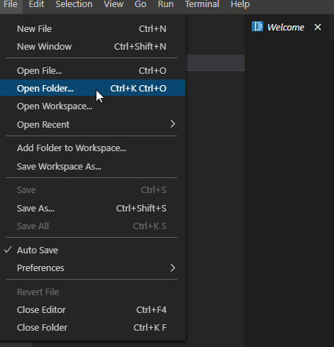 vscode open folder1