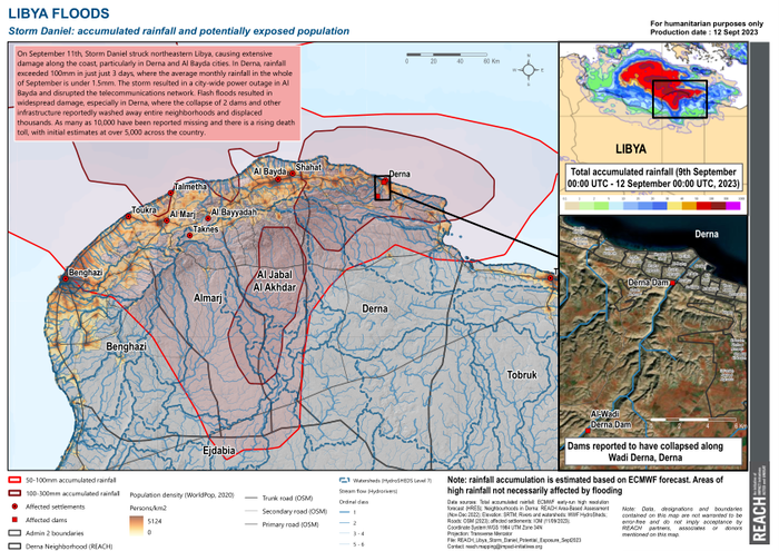 USGS map - Libya flooding