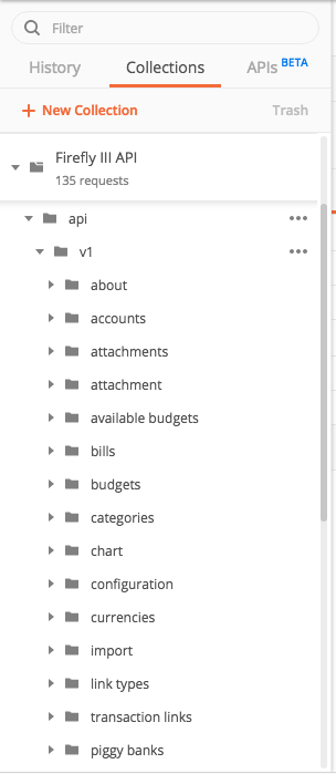 Firefly III API collection in Postman