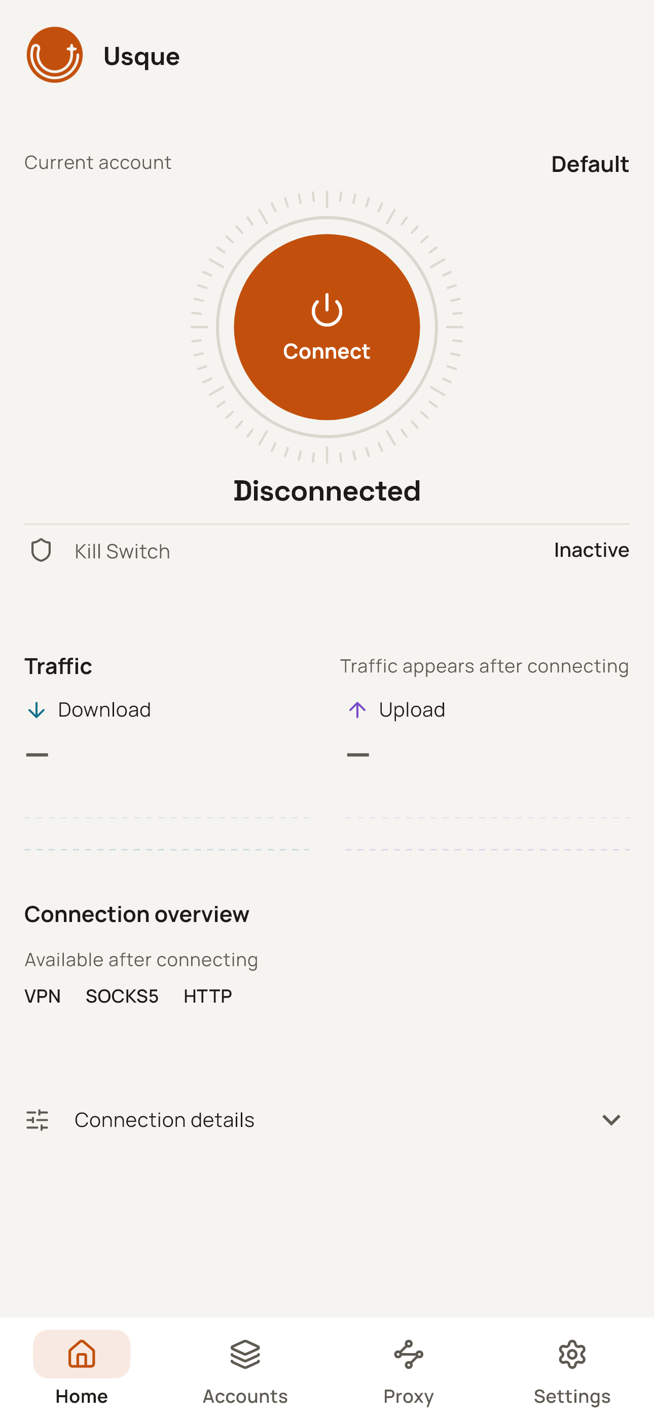 Usque Home on Android
