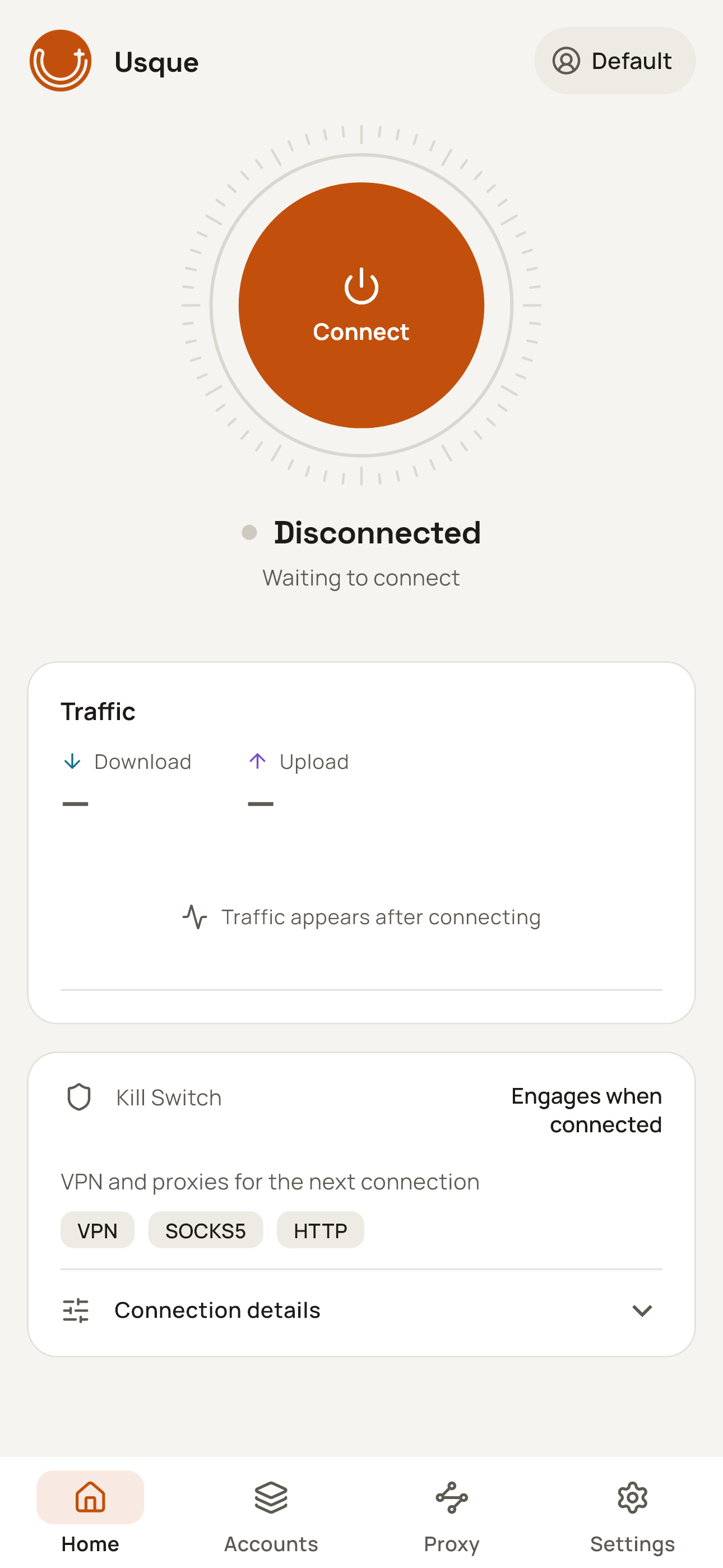 Usque Home on Android