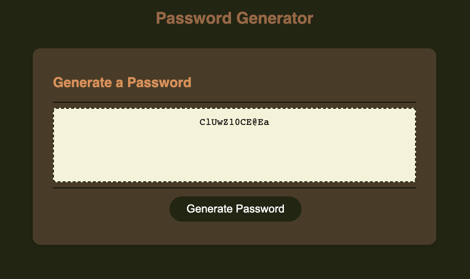 Finally, the system will generate a password for you.