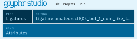 glyphrstudio ligature