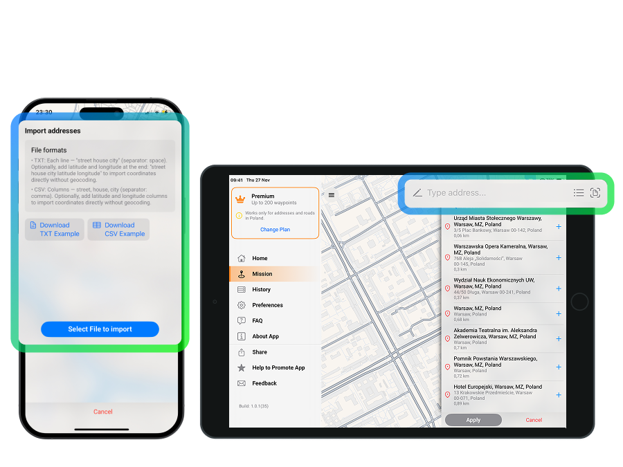 SwiftWay route visualization