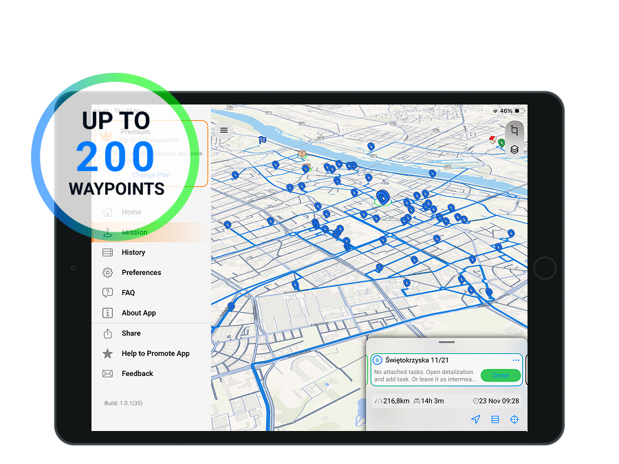 SwiftWay route visualization