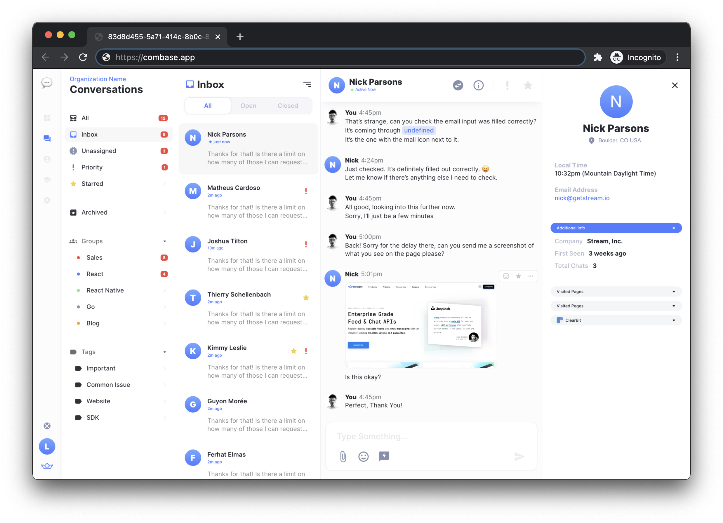 Combase Dashboard