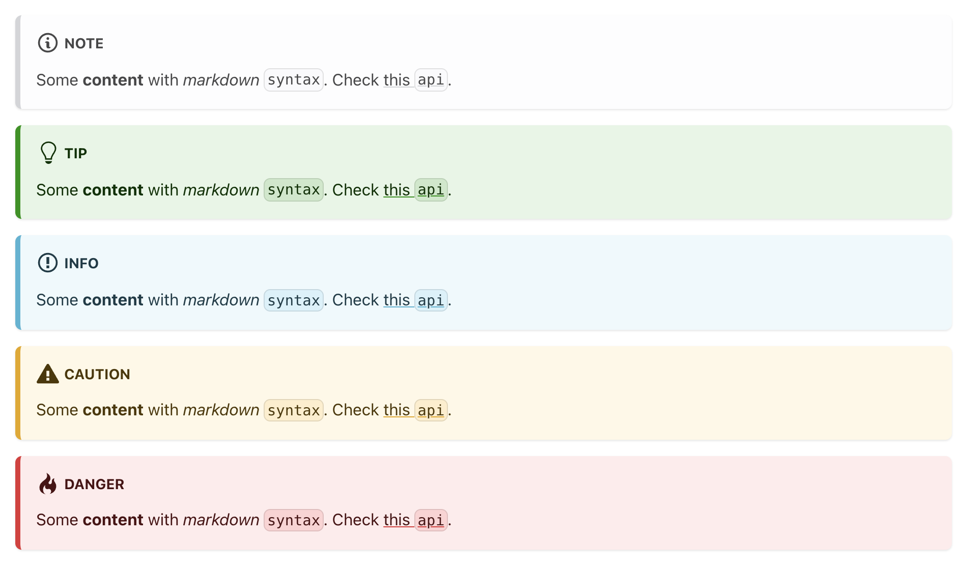 Example of label types