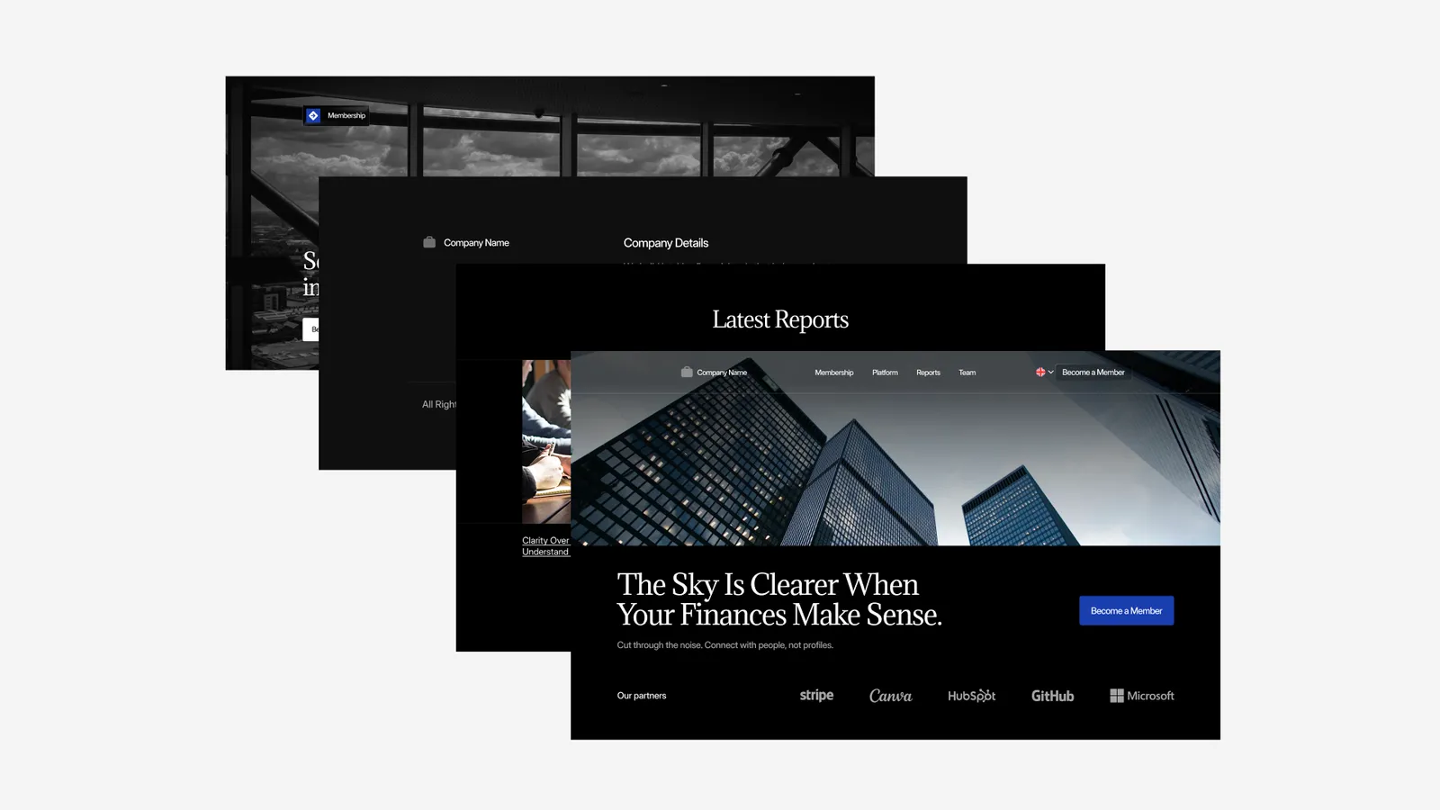 Site vitrine professionnel pour cabinet financier avec présentation des équipes et prises de rendez-vous