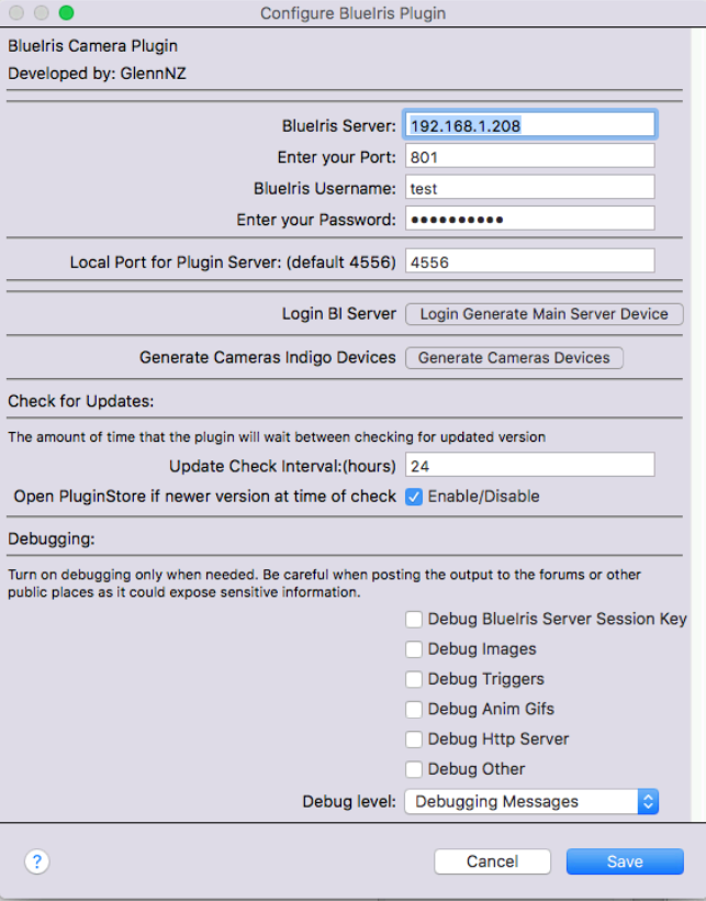 Plugin configuration