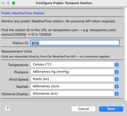 Public Tempest Station Configuration