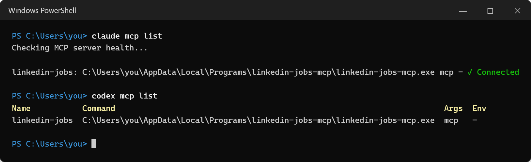 The server connected in two apps