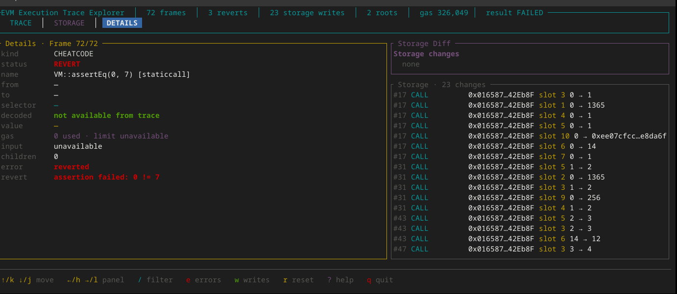 EVM Execution Trace Explorer — overview