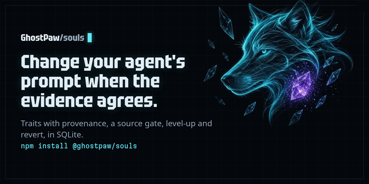 GhostPaw souls: Change your agent's prompt when the evidence agrees.