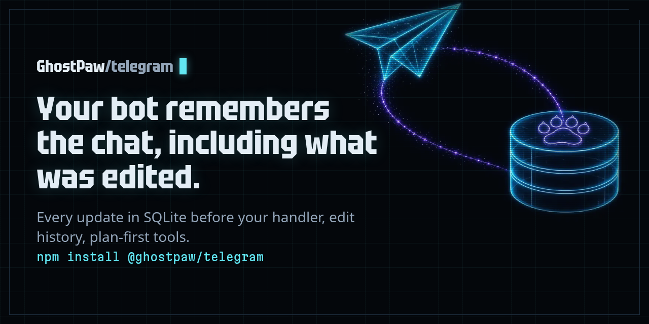 GhostPaw telegram: Your bot remembers the chat, including what was edited.