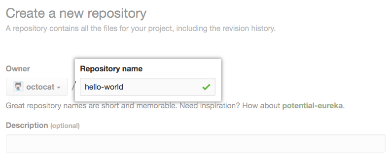 Print da criação de um novo repositório no GitHub