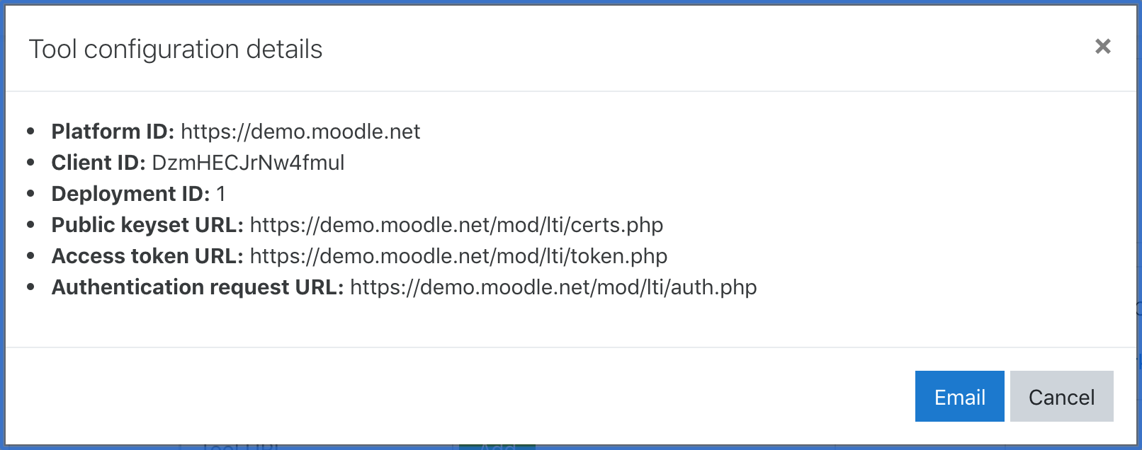 Moodle Tool Config