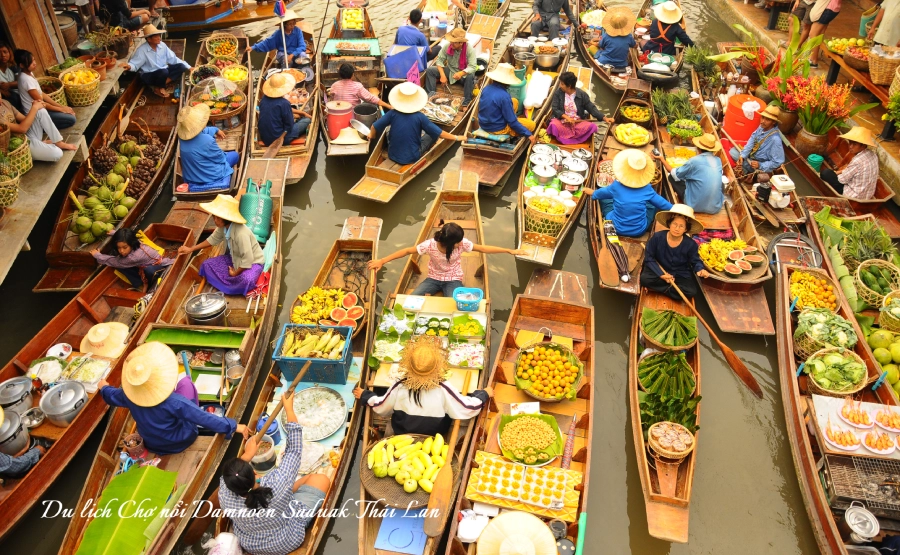 Du lịch Tết Thái Lan Chợ nổi Damnoen Saduak