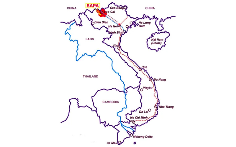 Vị trí của Sapa trên bản đồ địa lý Việt Nam