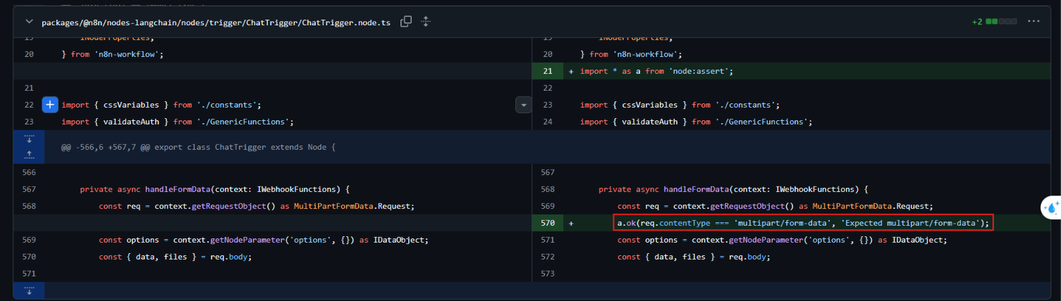 Diff patch CVE-2026-21858 tại Chat Trigger