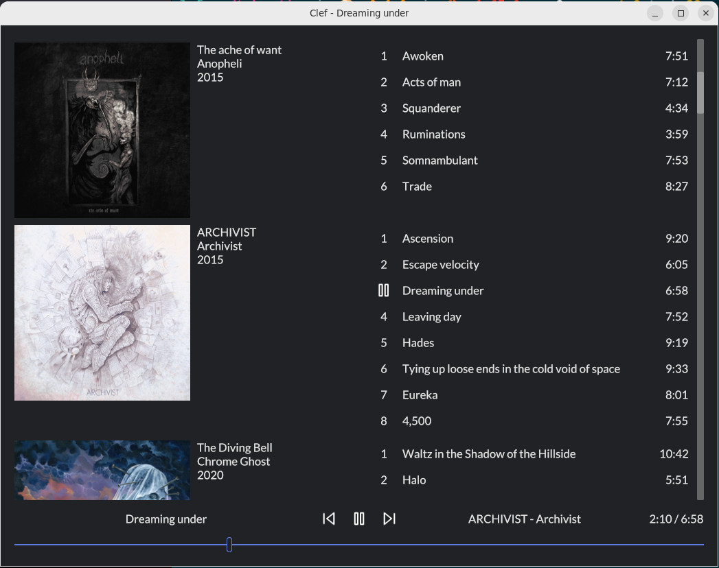 music player screenshot