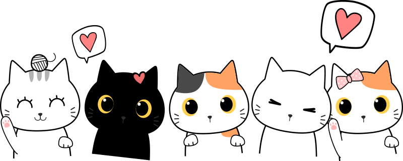 Bunch of cute cats 100x40