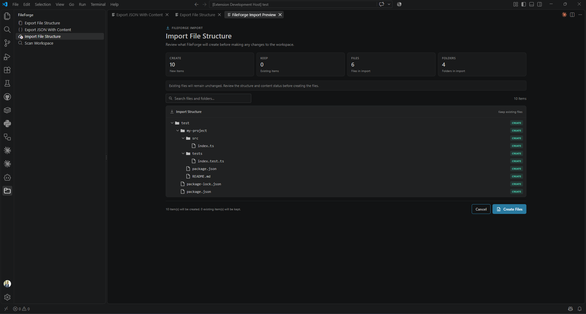 FileForge Import Preview