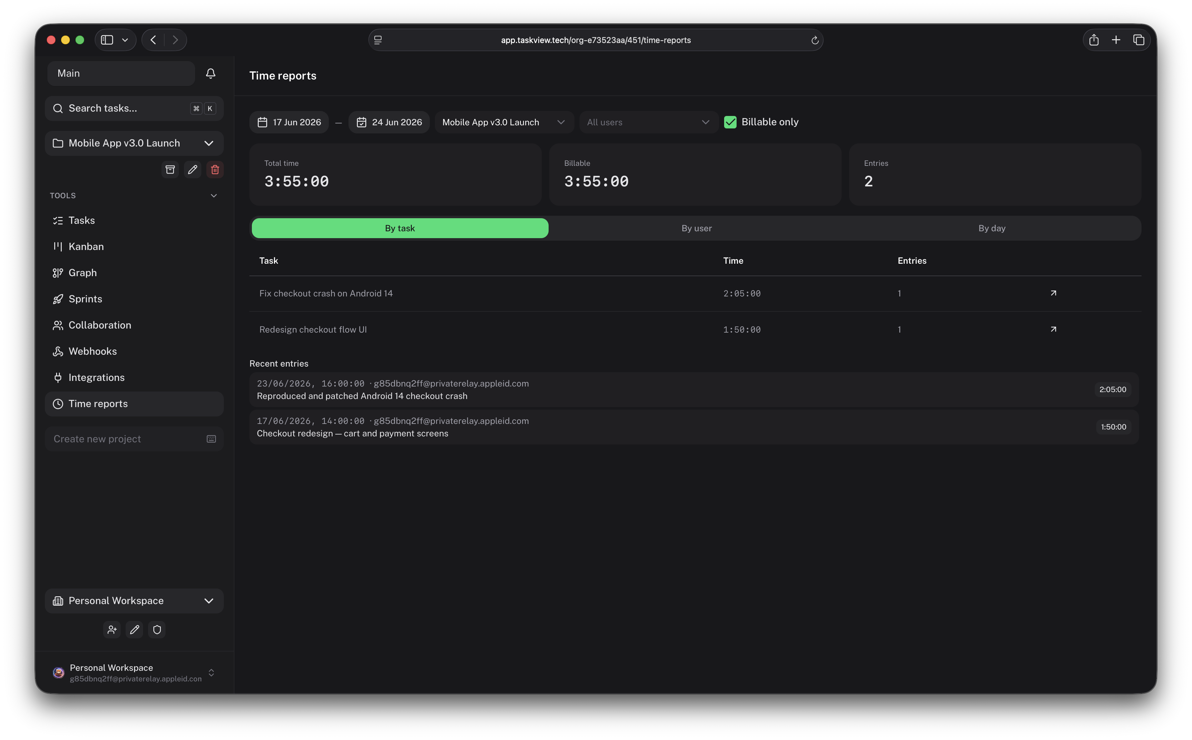 Time tracking