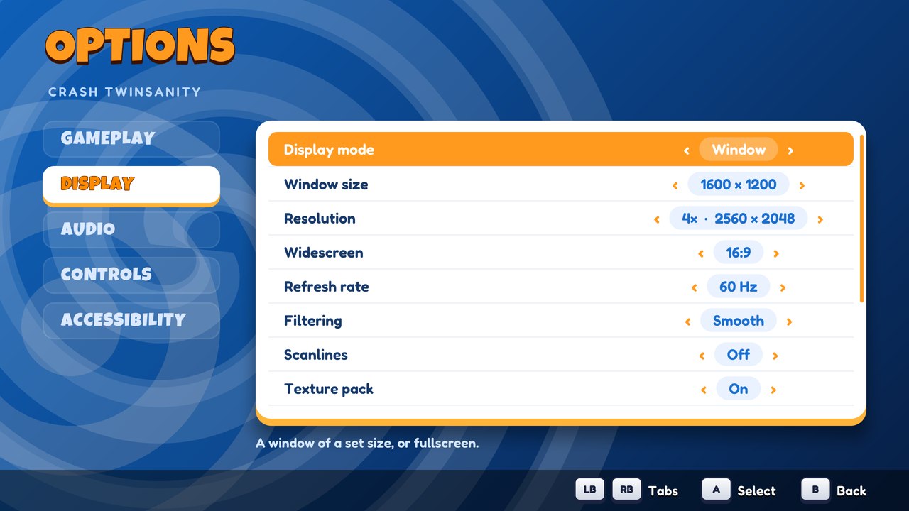 The PC options