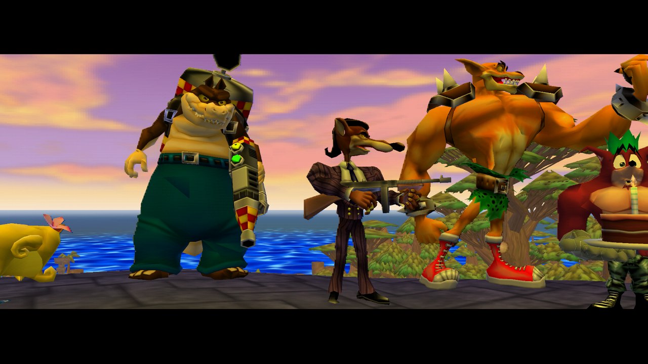 A cutscene with the villains