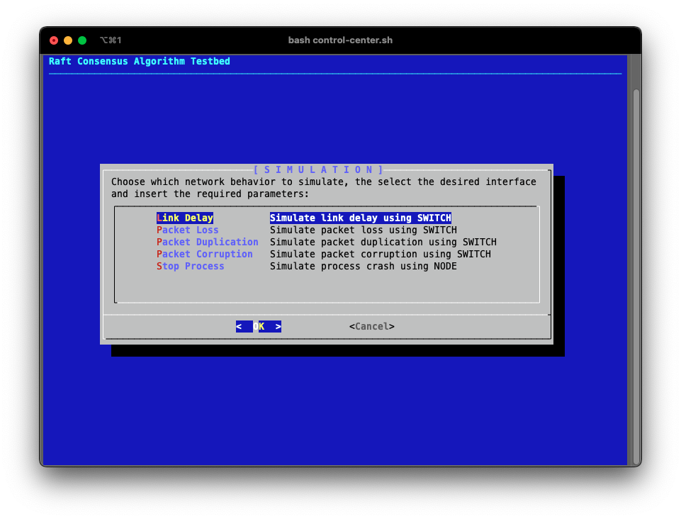 control-center.sh screenshot - simulation menu