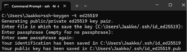 screenshot of ssh key pair creation dialog
