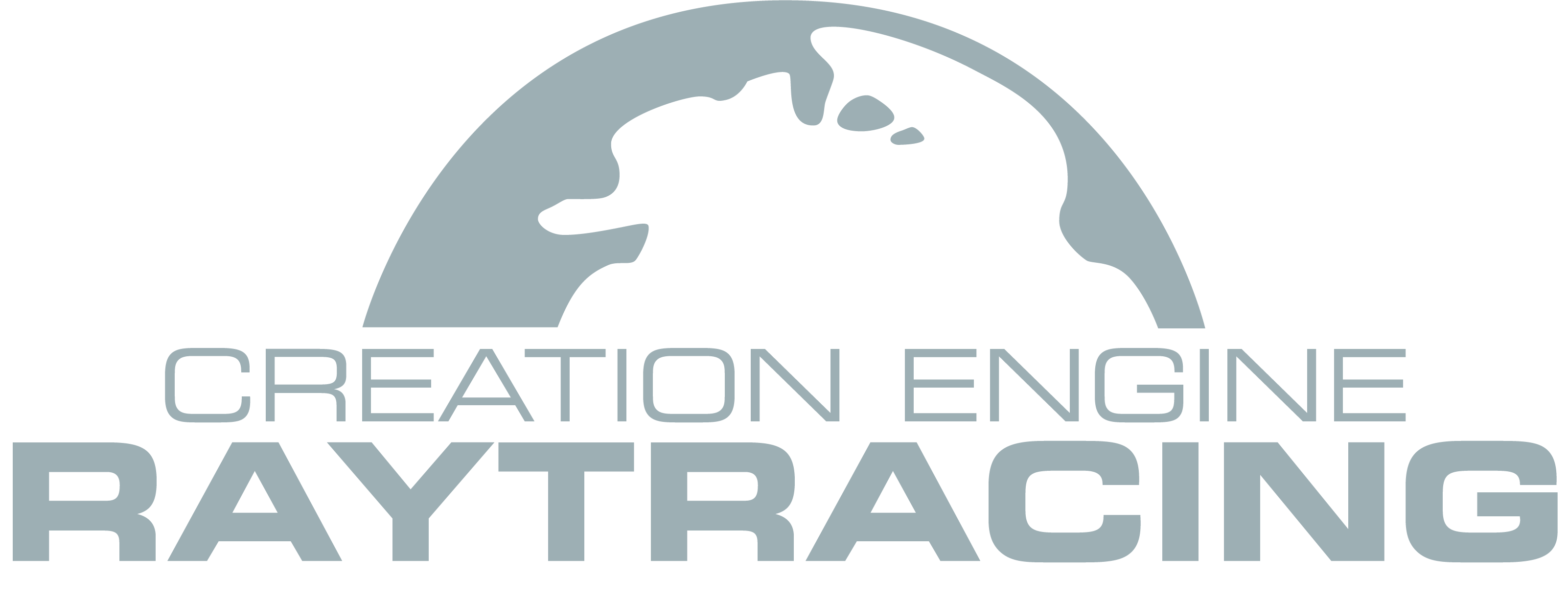 Shows the Creation Engine Raytracing black logo in light color mode and a grayish blue one in dark color mode.