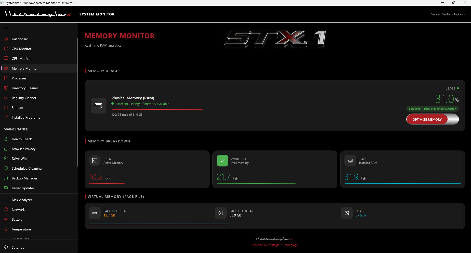 Memory Monitor - RAM usage tracking