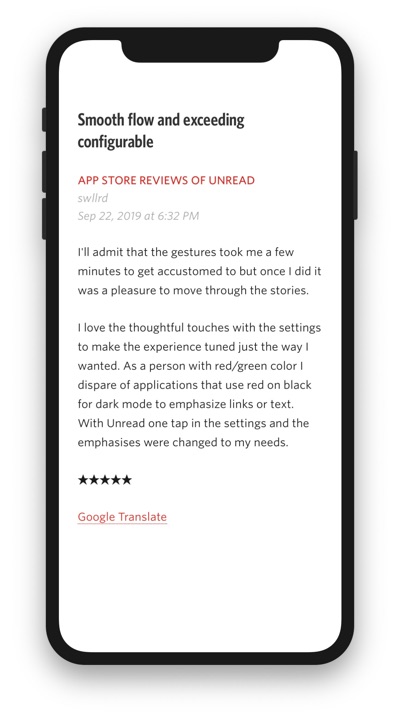 Screenshot of Review