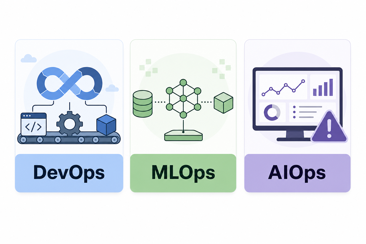 DevOps vs MLOps vs AIOps: What Changes, What Stays, and a Simple Roadmap to Get Started
