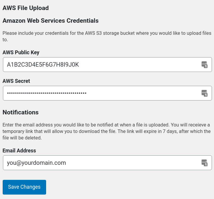 Usage Example: Settings