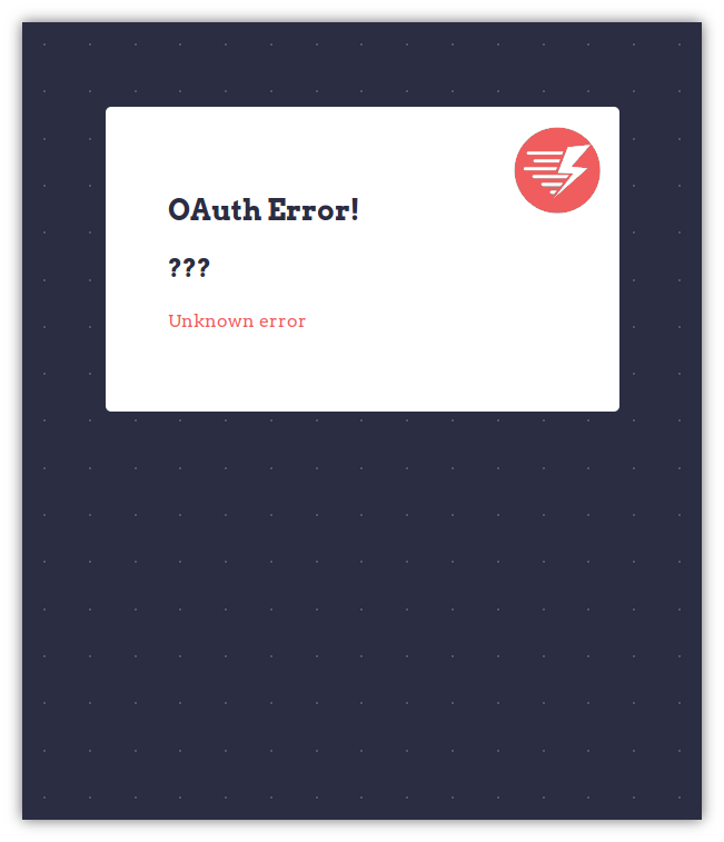 OAuth error