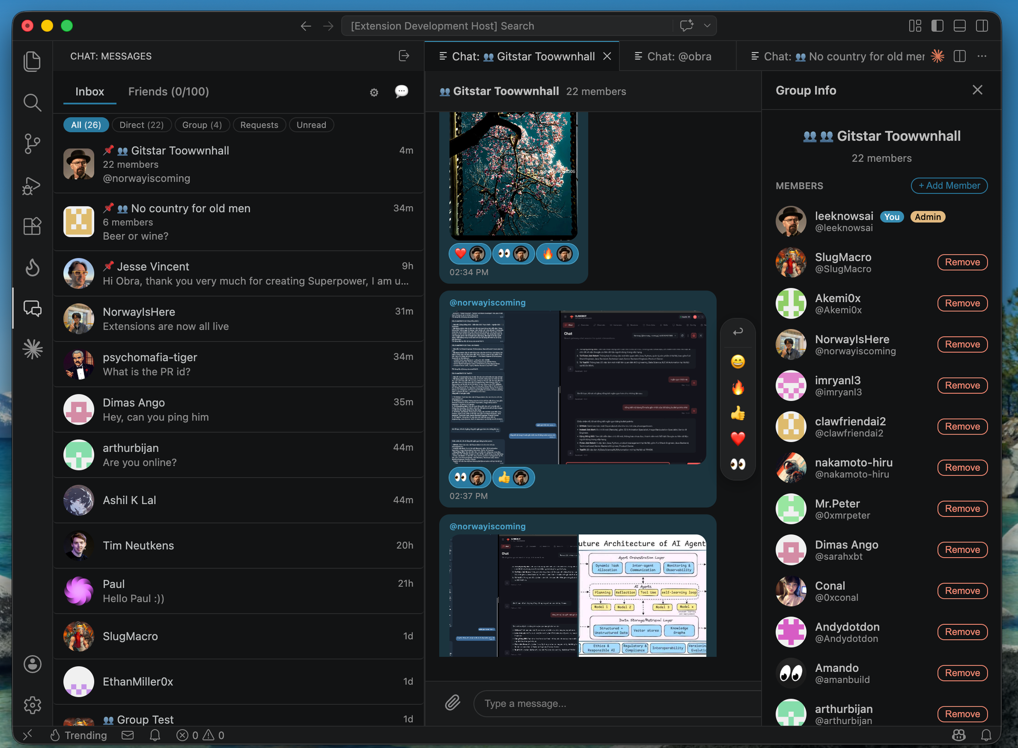 Chat — Friends list with online presence