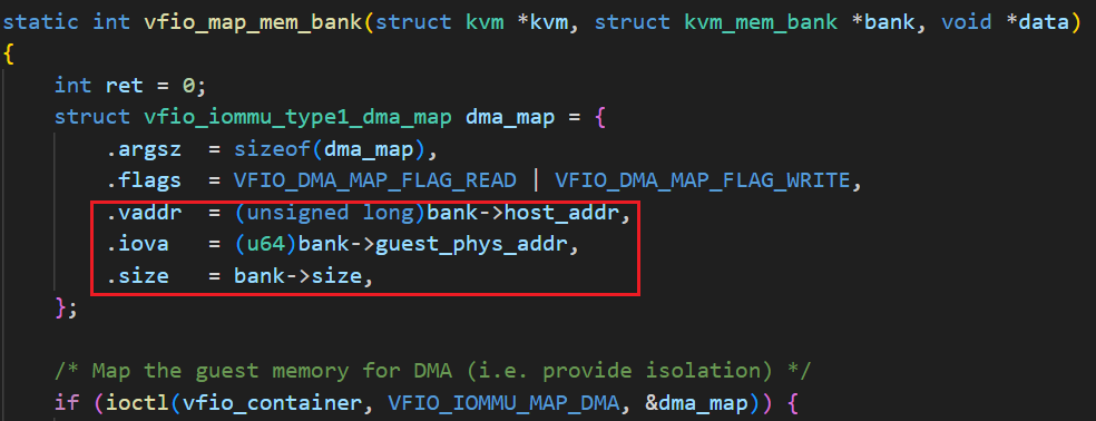 kvmtool中的dma映射